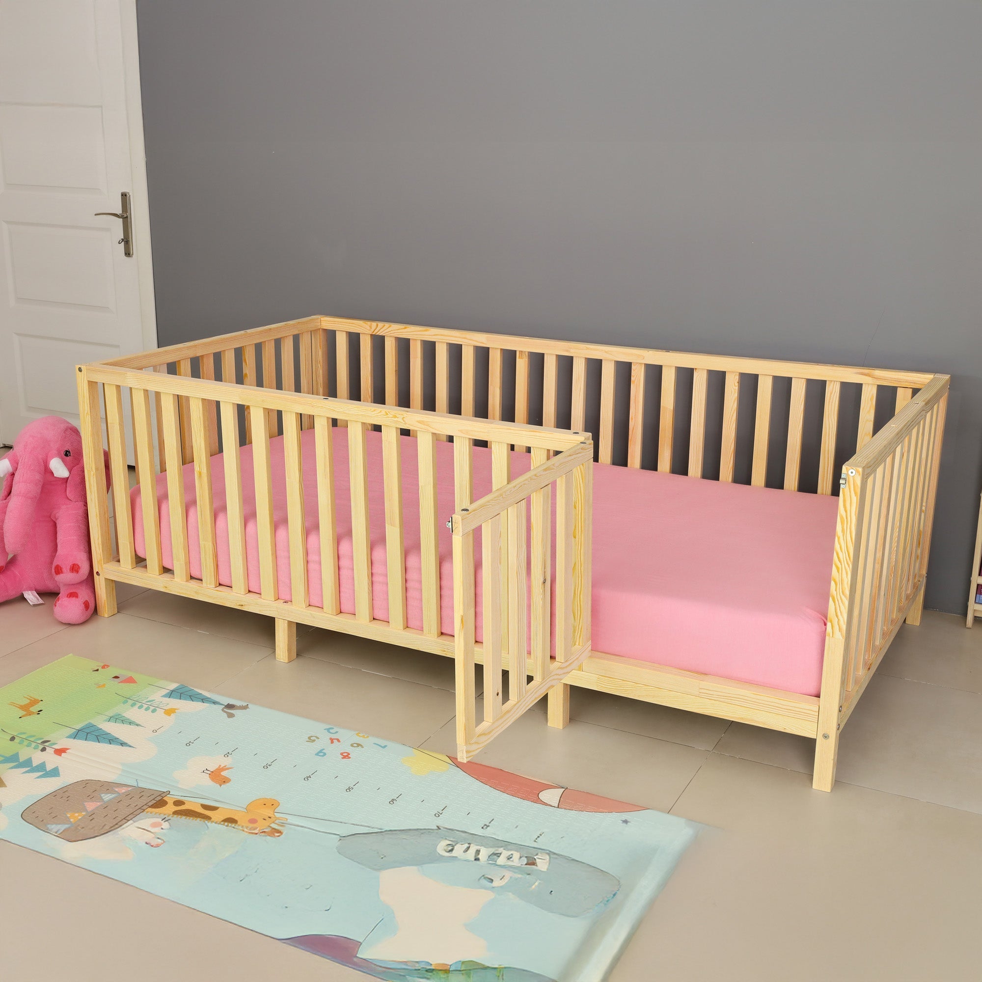 Dusan - Montessori Low Bed with Railings and Gate