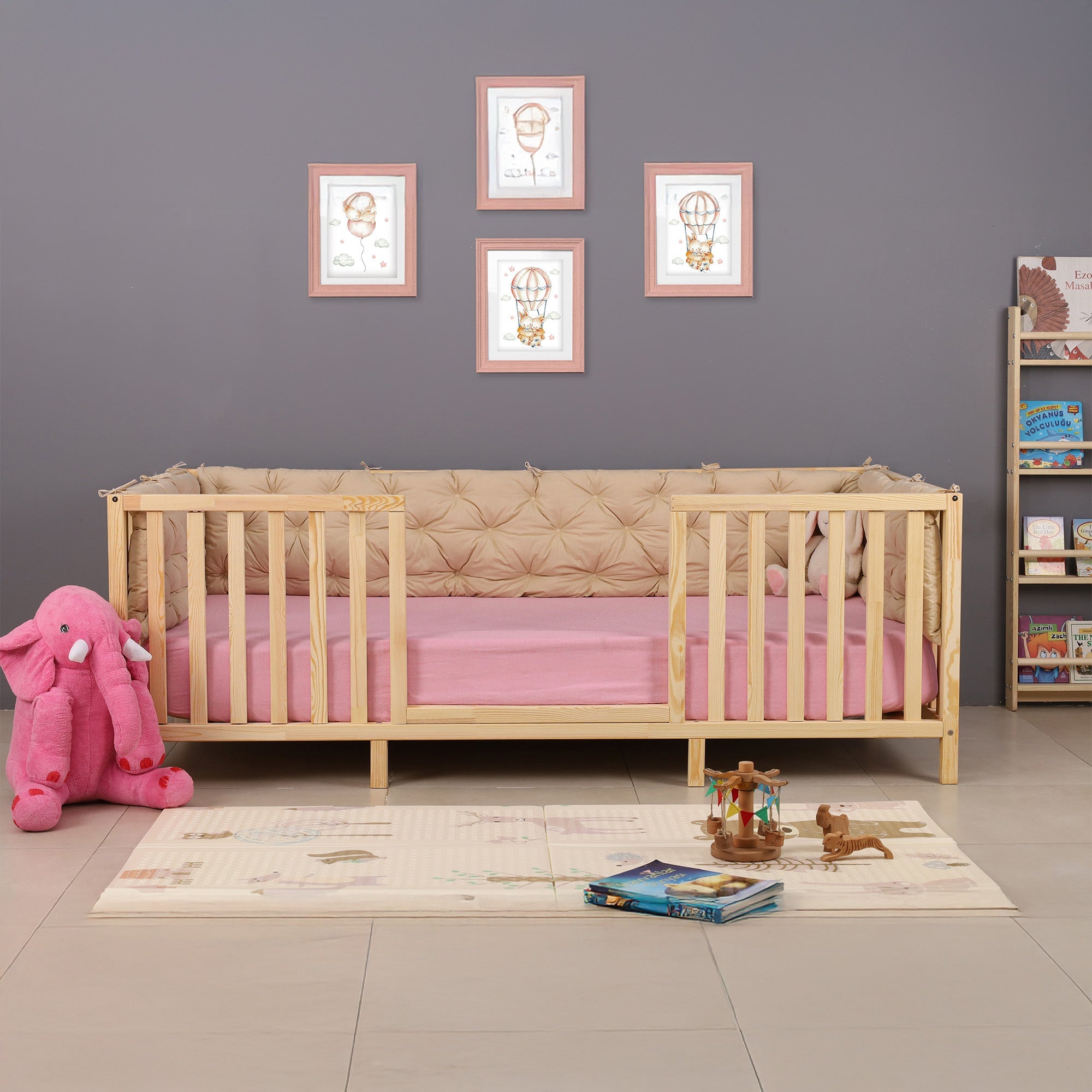 Willow - Montessori Playpen Low Bed with Railings