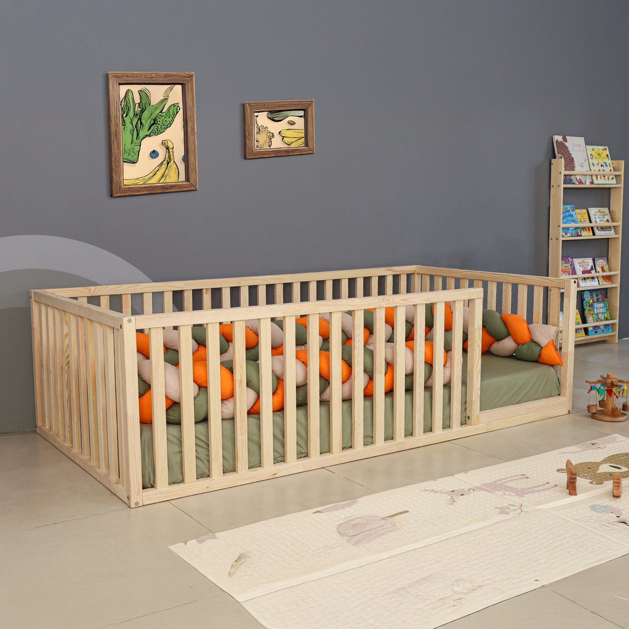 Nido - Montessori Floor Bed with Railings