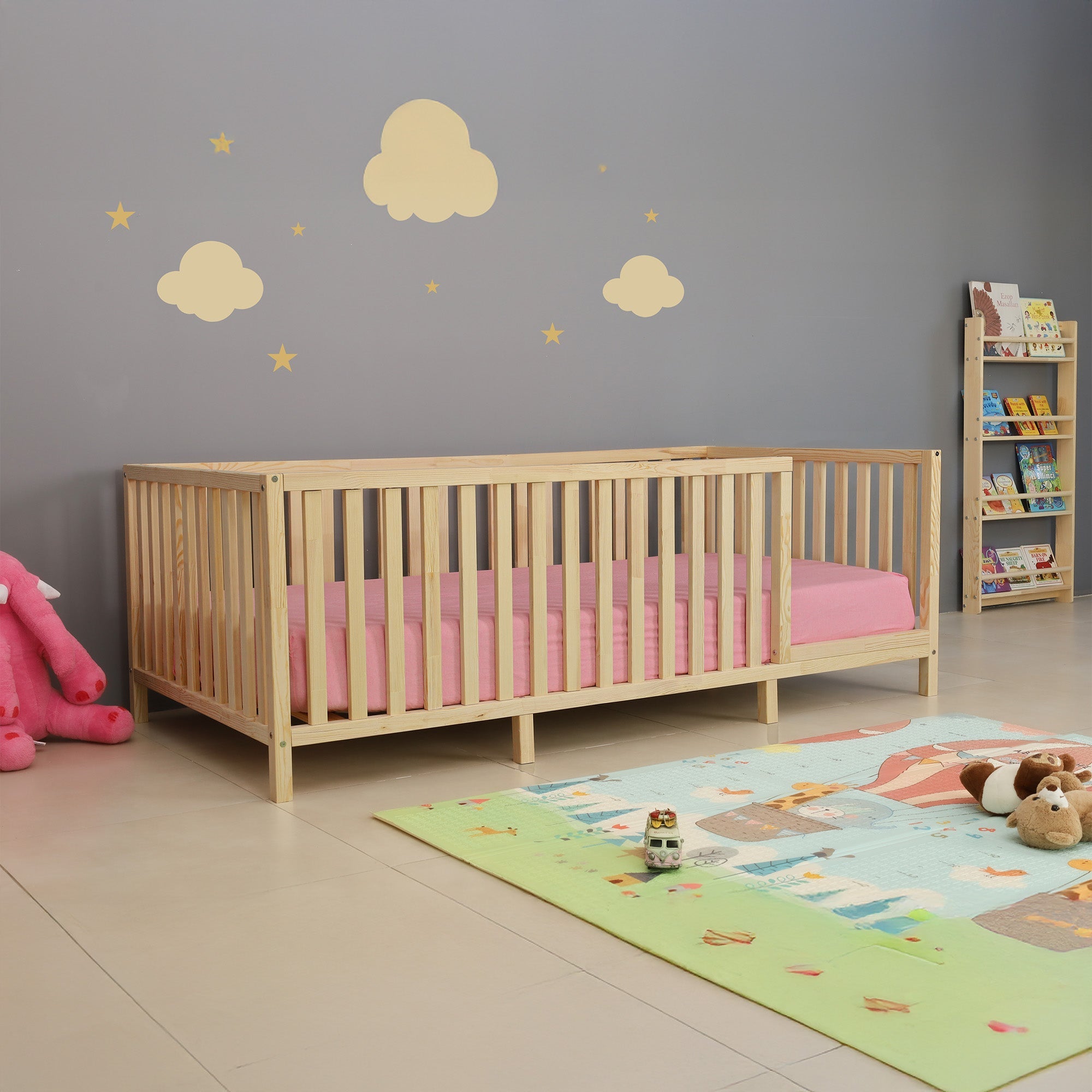 Harbor - Montessori Playpen Low Bed with Railings