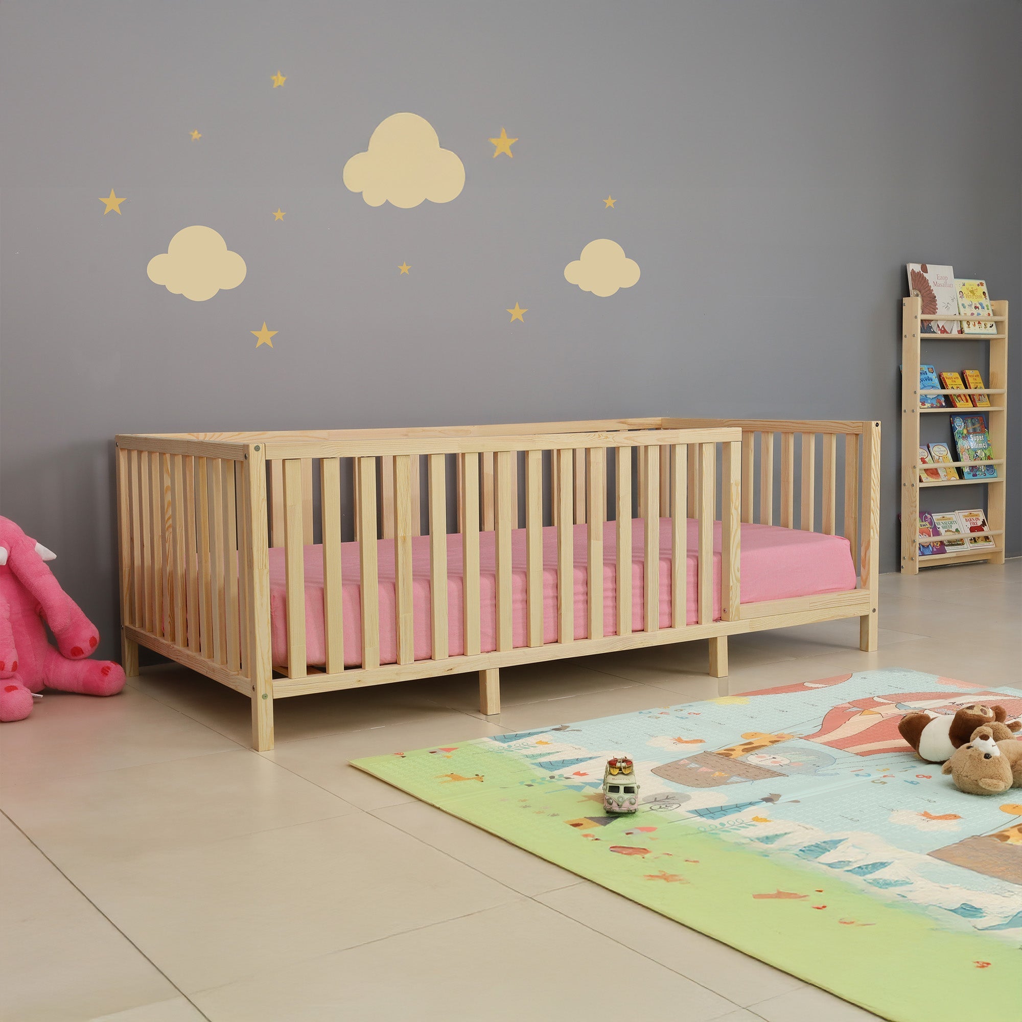 Willow - Montessori Playpen Low Bed with Railings