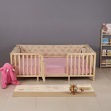 Lufi - Montessori Playpen Low Bed with Railings and Gate