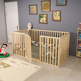 Luna - Montessori Floor Bed with High Railings and Gate