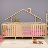 Yenni - Montessori Playhouse Low Bed with Railings and Gate
